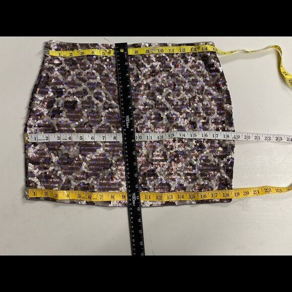 EXPRESS, Women’s Small/Petite,Sequined, ring accents, metallic , Purple Skirt - Picture 3 of 10